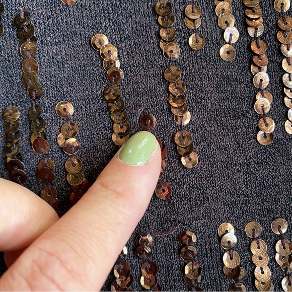 ✨ JONES NEW YORK PLUM COPPER SEQUIN FESTIVE TOP! - Picture 12 of 14